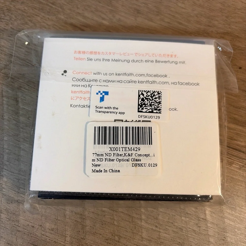 K&F Concept 77mm ND Black Digital High Definition Filter- New